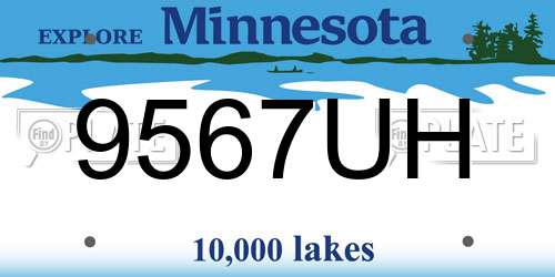 9567UH Minnesota License Plate