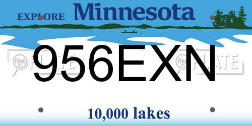 956EXN Minnesota License Plate