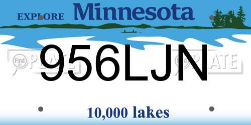 956LJN Minnesota License Plate