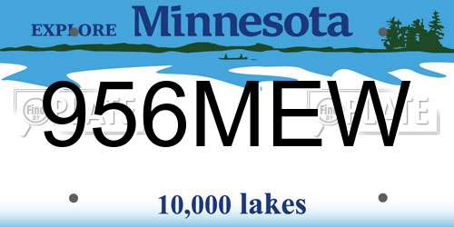 956MEW Minnesota License Plate