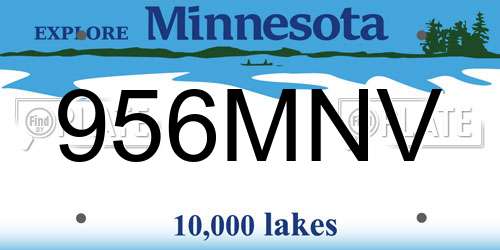 956MNV Minnesota License Plate