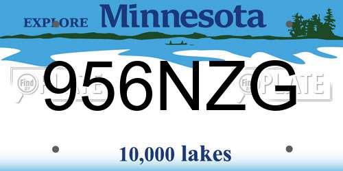 956NZG Minnesota License Plate