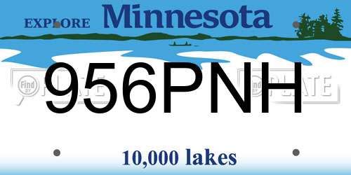 956PNH Minnesota License Plate
