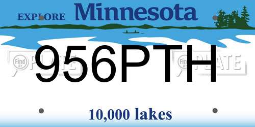 956PTH Minnesota License Plate