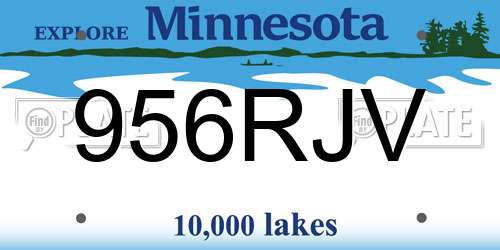 956RJV Minnesota License Plate