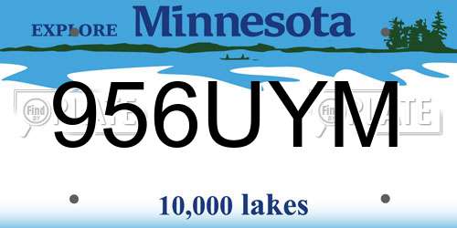 956UYM Minnesota License Plate