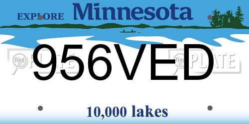 956VED Minnesota License Plate