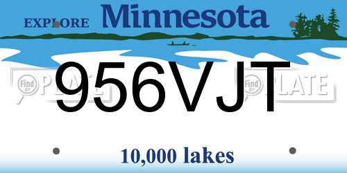 956VJT Minnesota License Plate