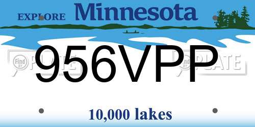 956VPP Minnesota License Plate
