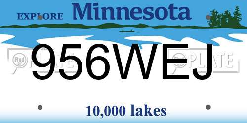 956WEJ Minnesota License Plate