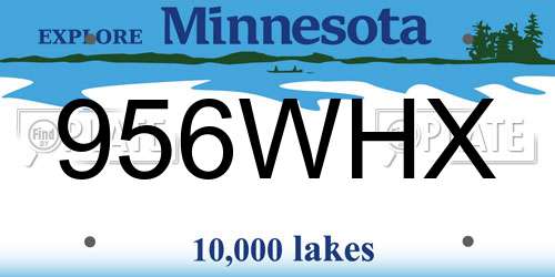 956WHX Minnesota License Plate