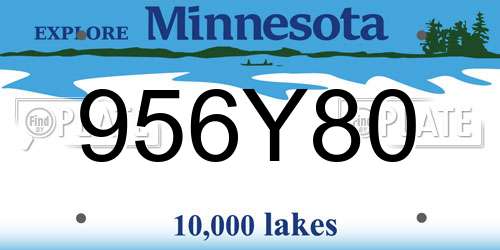 956Y80 Minnesota License Plate