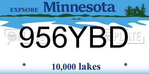 956YBD Minnesota License Plate