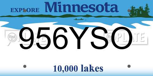 956YSO Minnesota License Plate