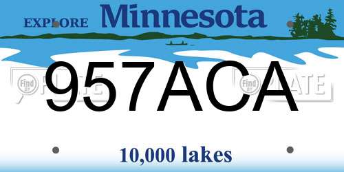 957ACA Minnesota License Plate