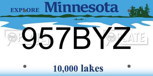 957BYZ Minnesota License Plate