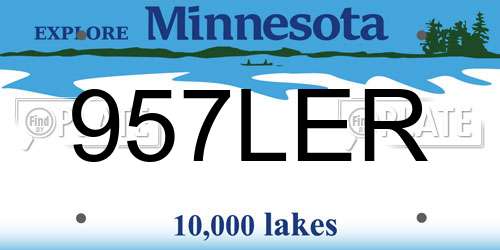 957LER Minnesota License Plate