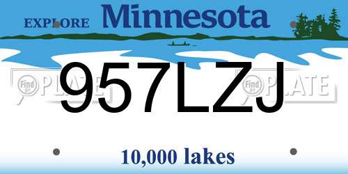 957LZJ Minnesota License Plate
