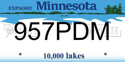 957PDM Minnesota License Plate