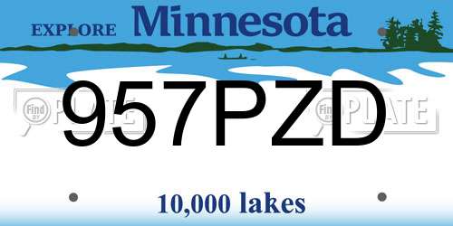 957PZD Minnesota License Plate