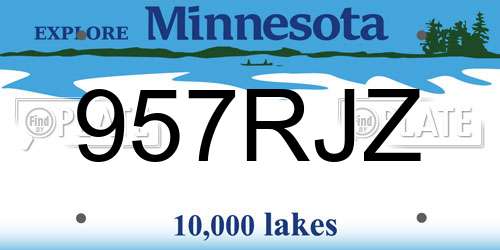 957RJZ Minnesota License Plate