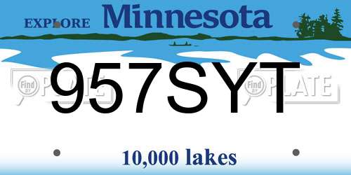 957SYT Minnesota License Plate