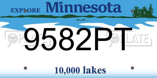 9582PT Minnesota License Plate