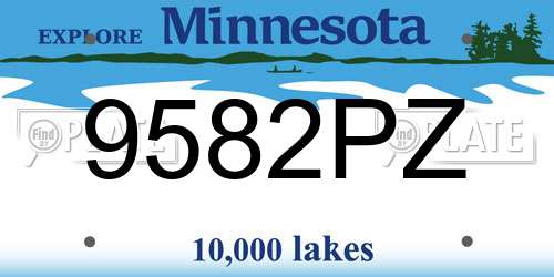 9582PZ Minnesota License Plate
