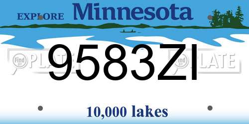 9583ZI Minnesota License Plate