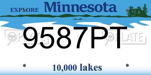 9587PT Minnesota License Plate