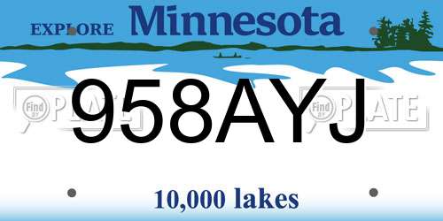 958AYJ Minnesota License Plate