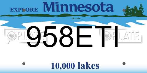 958ETI Minnesota License Plate