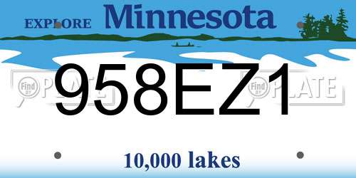 958EZ1 Minnesota License Plate