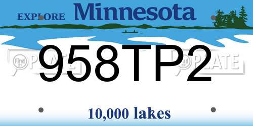 958TP2 Minnesota License Plate