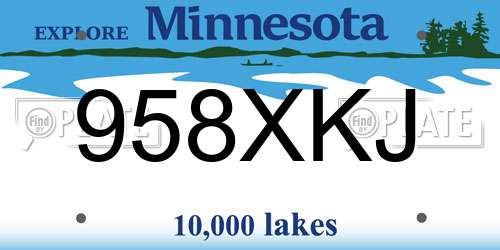 958XKJ Minnesota License Plate