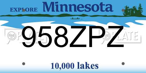 958ZPZ Minnesota License Plate