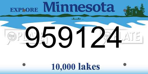 959124 Minnesota License Plate