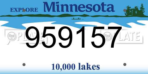 959157 Minnesota License Plate