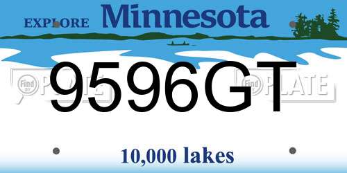 9596GT Minnesota License Plate