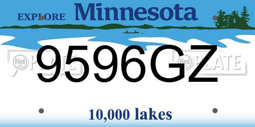 9596GZ Minnesota License Plate