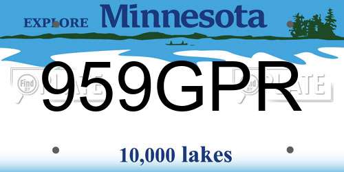 959GPR Minnesota License Plate