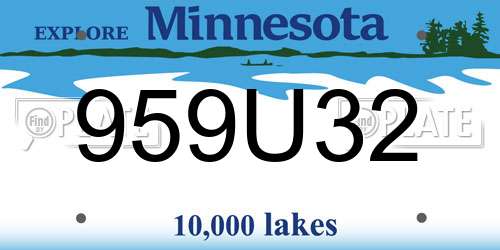 959U32 Minnesota License Plate