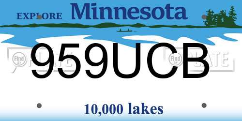 959UCB Minnesota License Plate