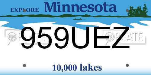 959UEZ Minnesota License Plate