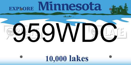 959WDC Minnesota License Plate