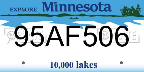 95AF506 Minnesota License Plate