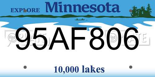 95AF806 Minnesota License Plate