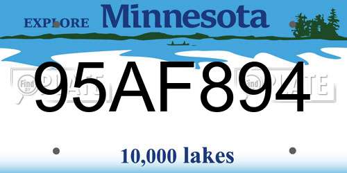 95AF894 Minnesota License Plate