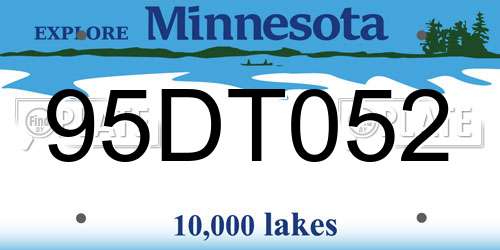 95DT052 Minnesota License Plate