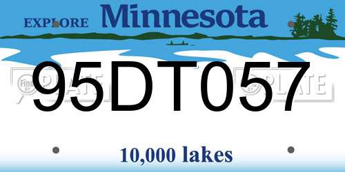 95DT057 Minnesota License Plate